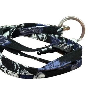 Vera Bradley Frosted Floral Breakaway Lanyard ring hook purple gray white black